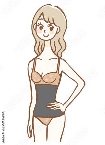 ウエストニッパーを着用する女性