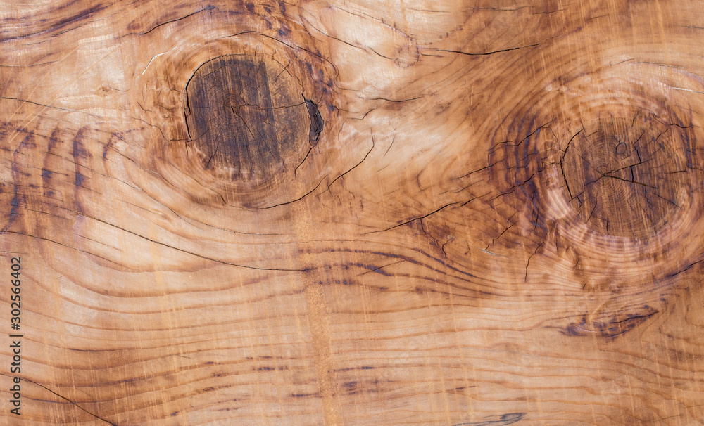 Naklejka premium Natural wood aged background close up. Brown wood texture.