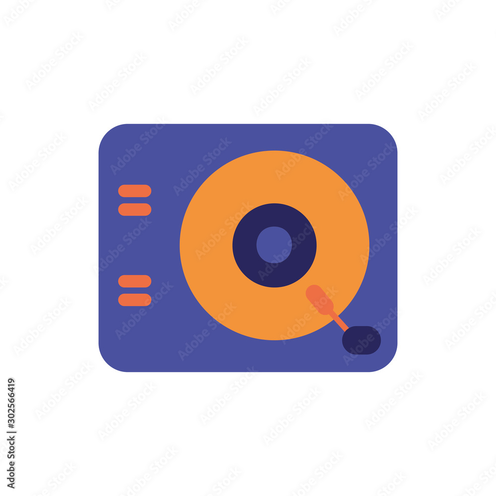 Isolated music turntable flat design Isolated music turntable flat design