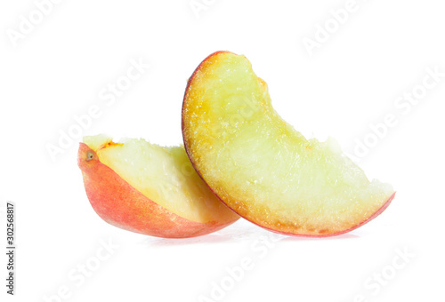 Peach with isolated on white background
