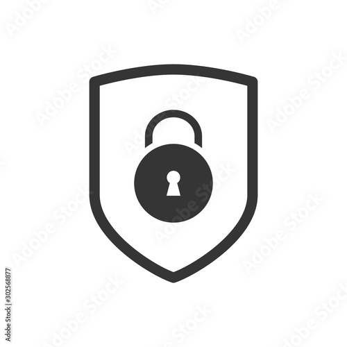 Protection Shield Lock Icon Vector Illustration