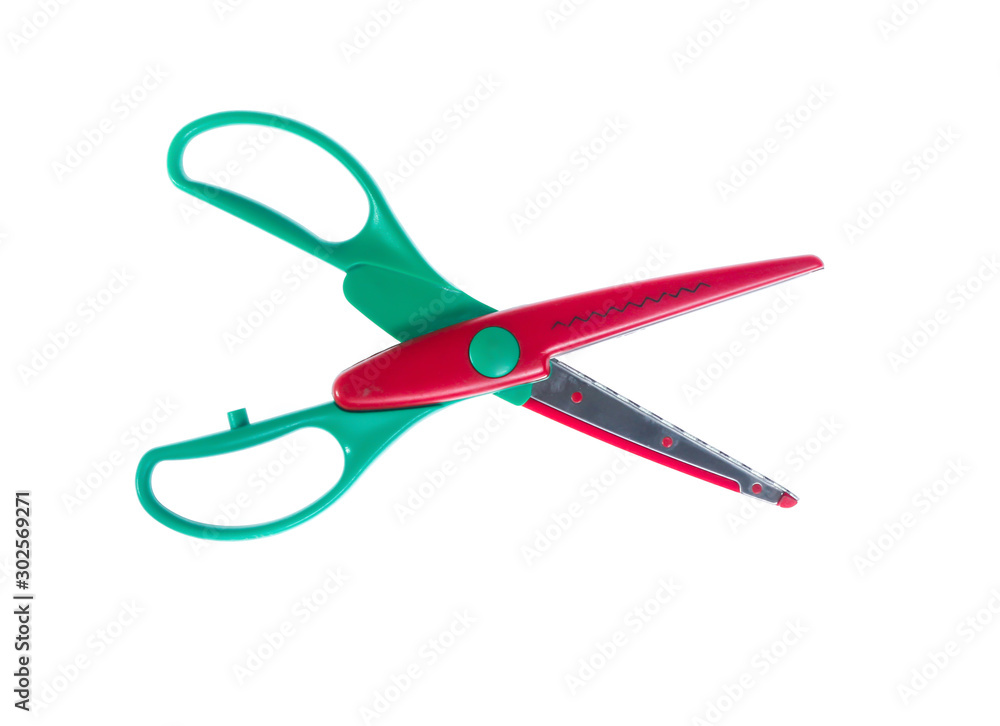 Zigzag scissors for arts isolated on white Zigzag scissors for arts isolated on white