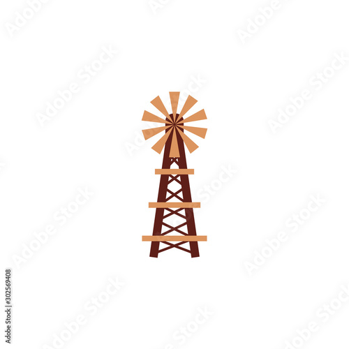 Isolated windmill icon flat design