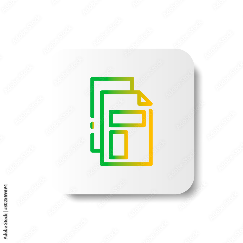 stack of file icon unconnected line in smooth gradient color stack of file icon unconnected line in smooth gradient color