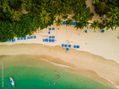 Birds eye view of Tortuga Island beach photo