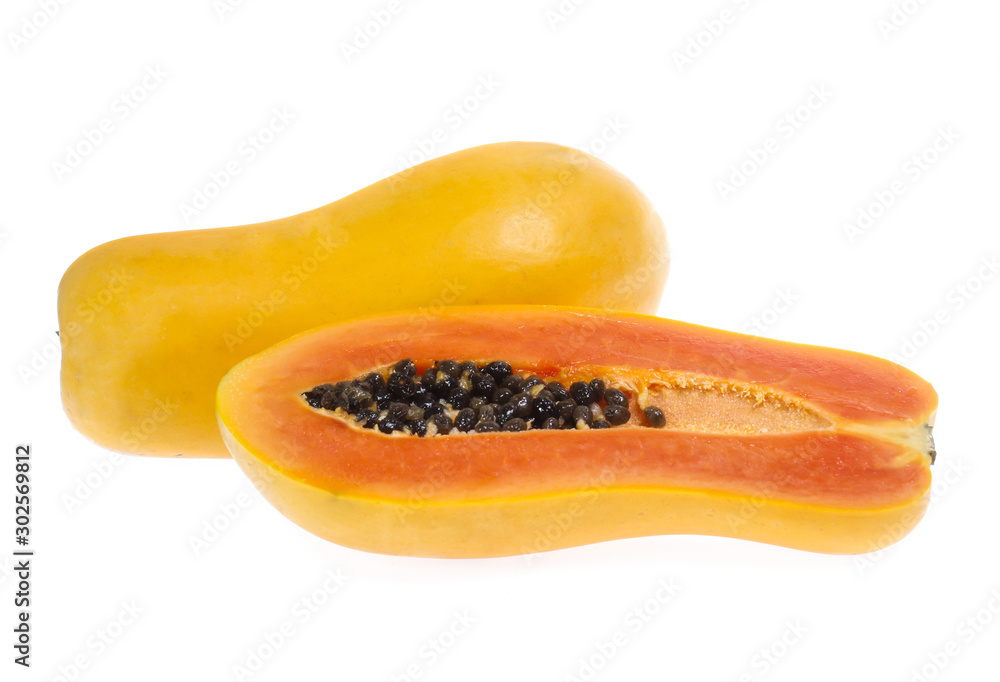 papaya isolated on a white background