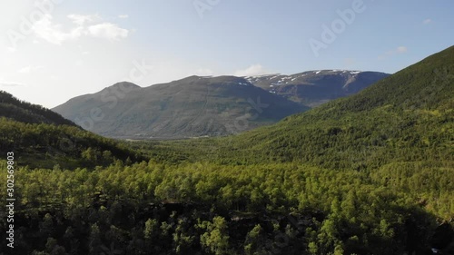 Landscape with mountains and blue sky