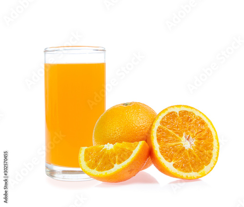 orange juice isolated on white background