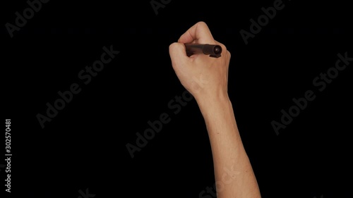 Male naked hand gestures coloured whiteboard markers writing eraser	