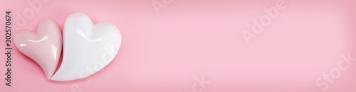 Valentine heart on pink background