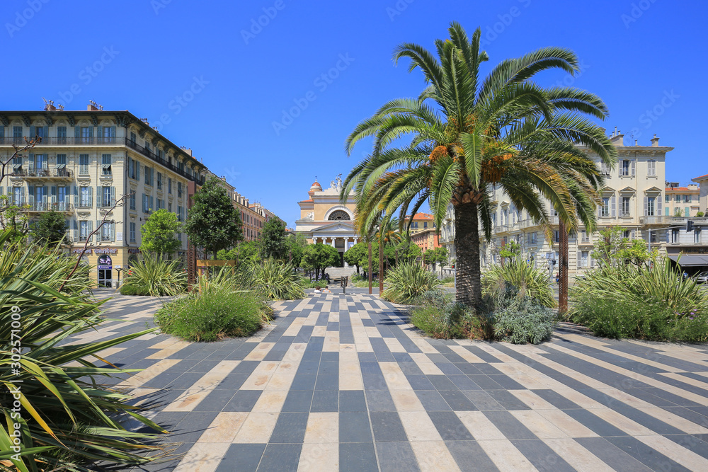 Naklejka Square and architecture in Nice city