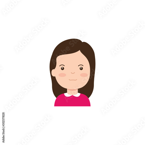 Isolated girl cartoon icon flat design