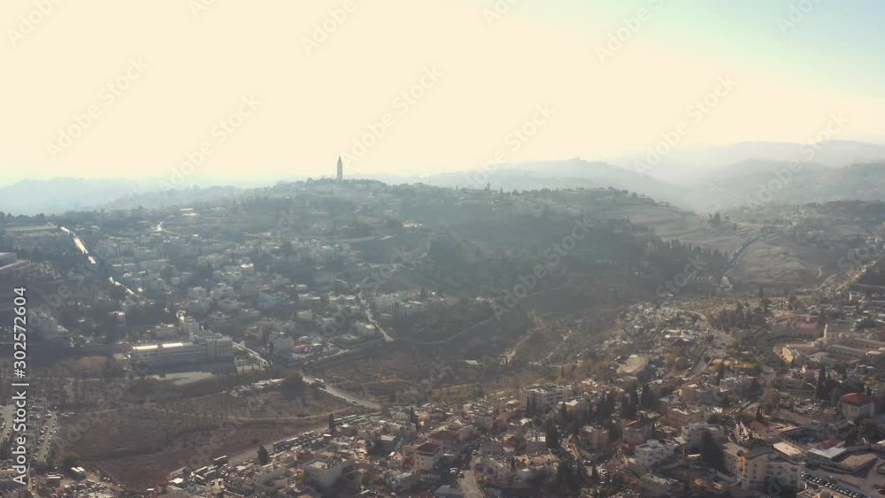 Jerusalem old city aerial, Israel, 4k drone panoramic view Jerusalem old city aerial, Israel, 4k drone panoramic view