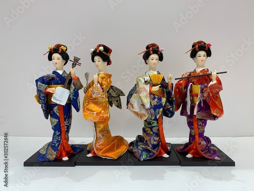 japanese doll with beautiful dress 