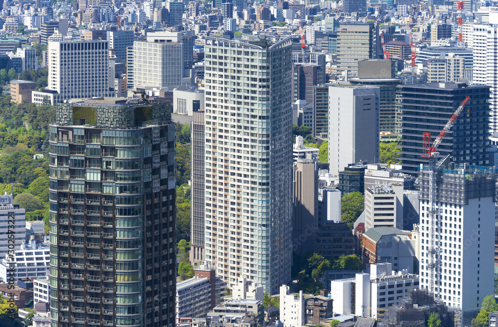 Fototapeta premium 東京風景 2019 六本木周辺の高層マンション群