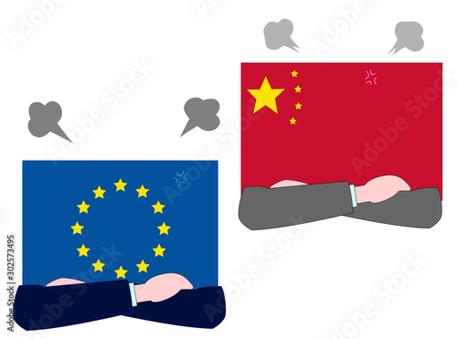 EUと中国との外交の状態を表している。