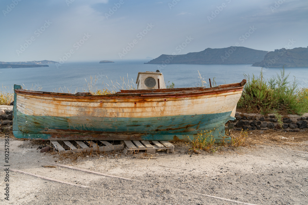 Old Boat, Santorini, Greece
