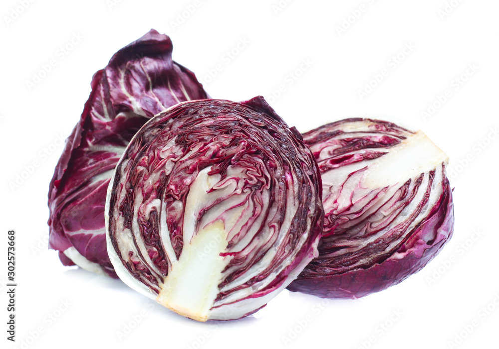 Fototapeta premium Radicchio, red salad isolated on white background