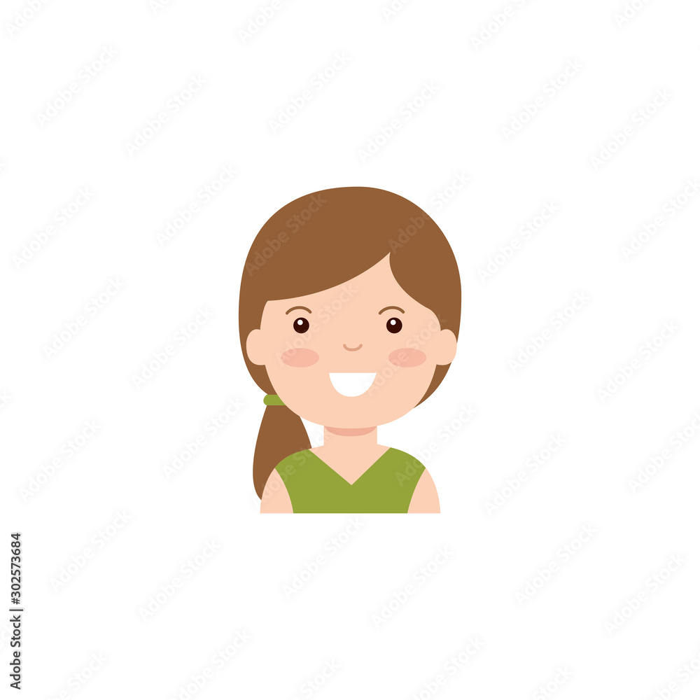 Isolated girl cartoon icon flat design Isolated girl cartoon icon flat design