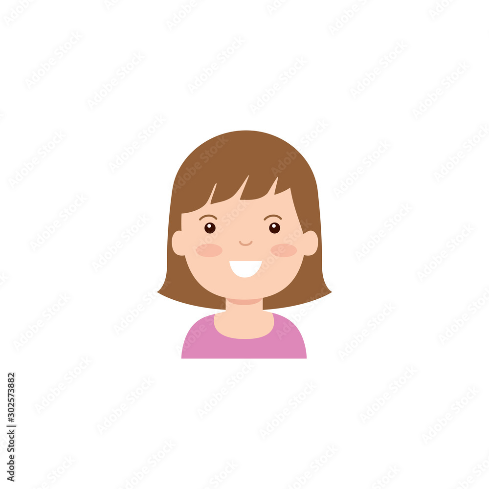 Isolated girl cartoon icon flat design Isolated girl cartoon icon flat design