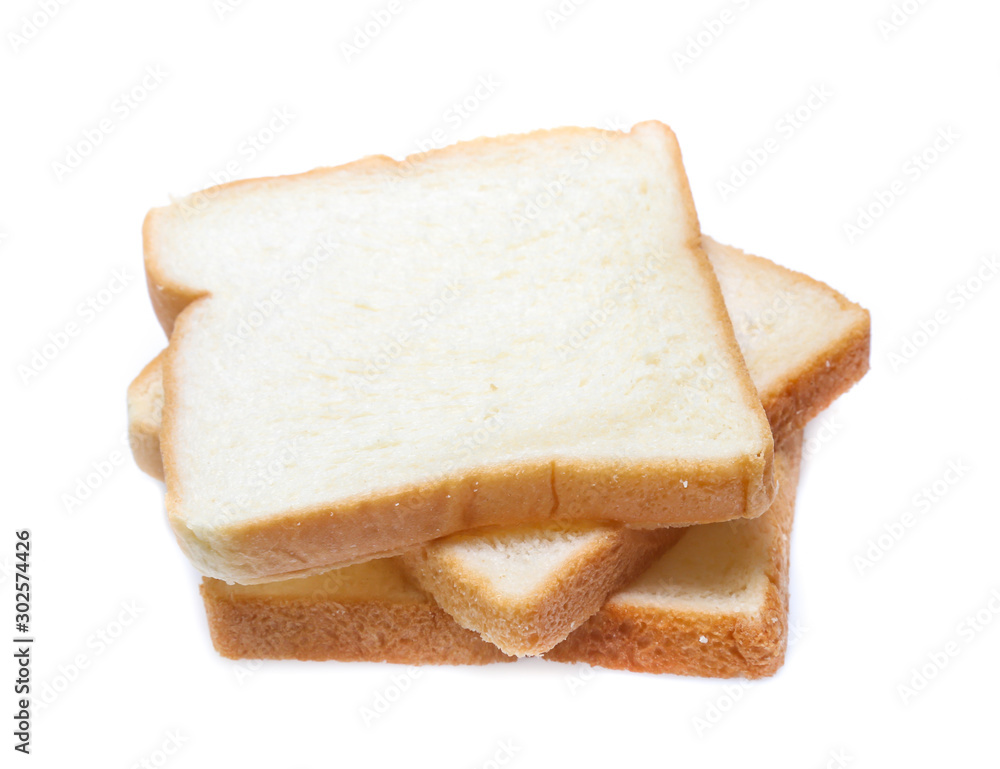 sliced bread isolated on white background