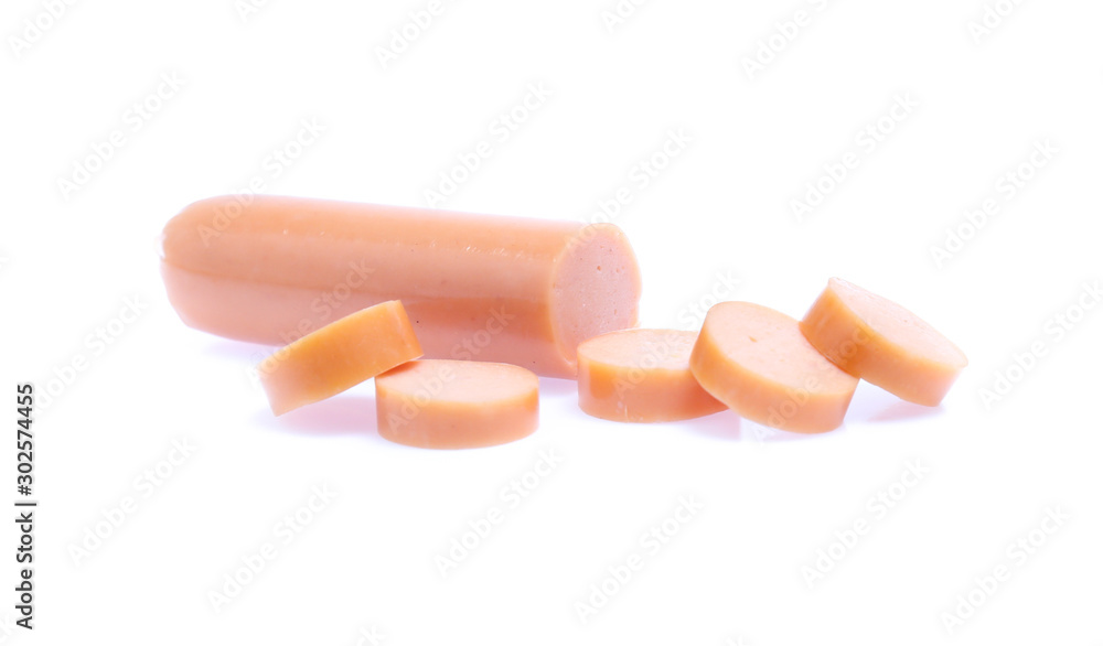 Fresh sausage isolated on white background Fresh sausage isolated on white background