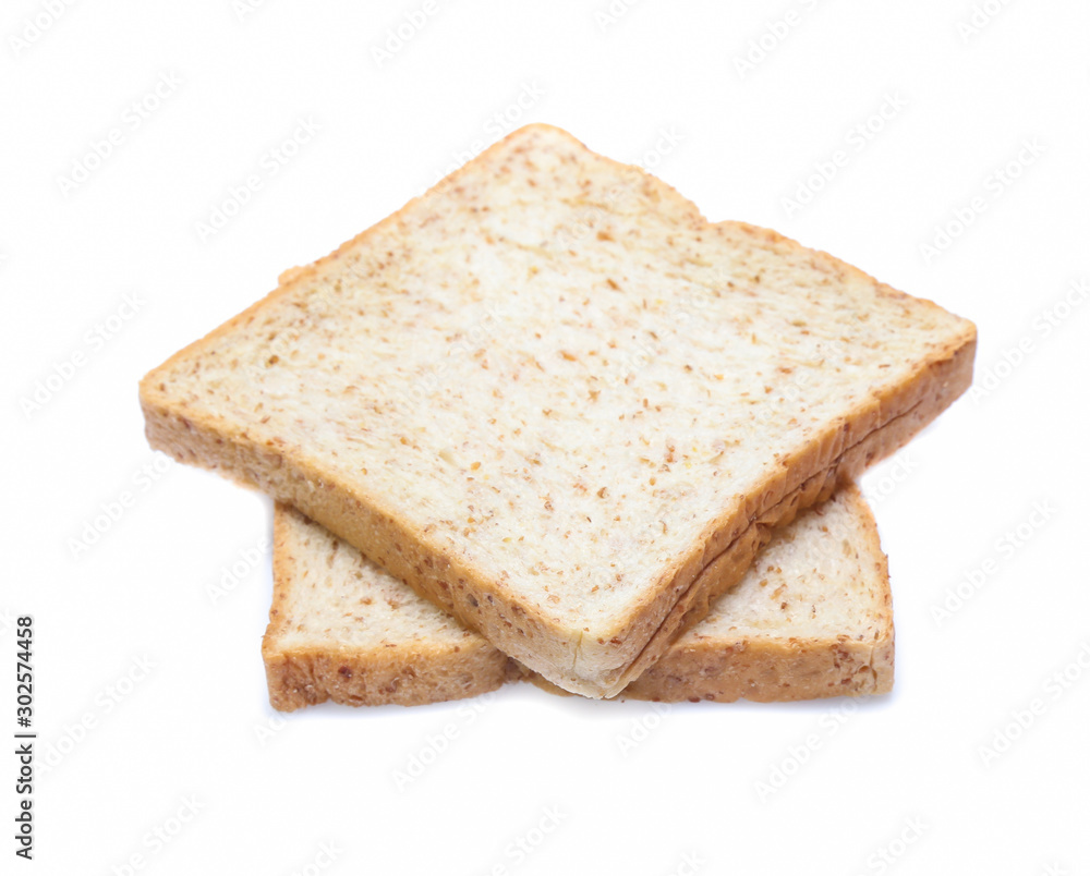 sliced bread isolated on white background