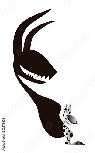 rabbit, shadow, character, terror