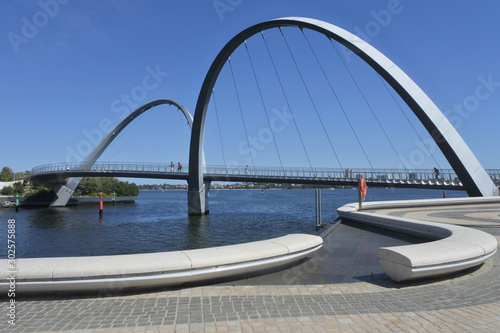 Elizabeth quay pedestrian bridge in Perth Western Australia