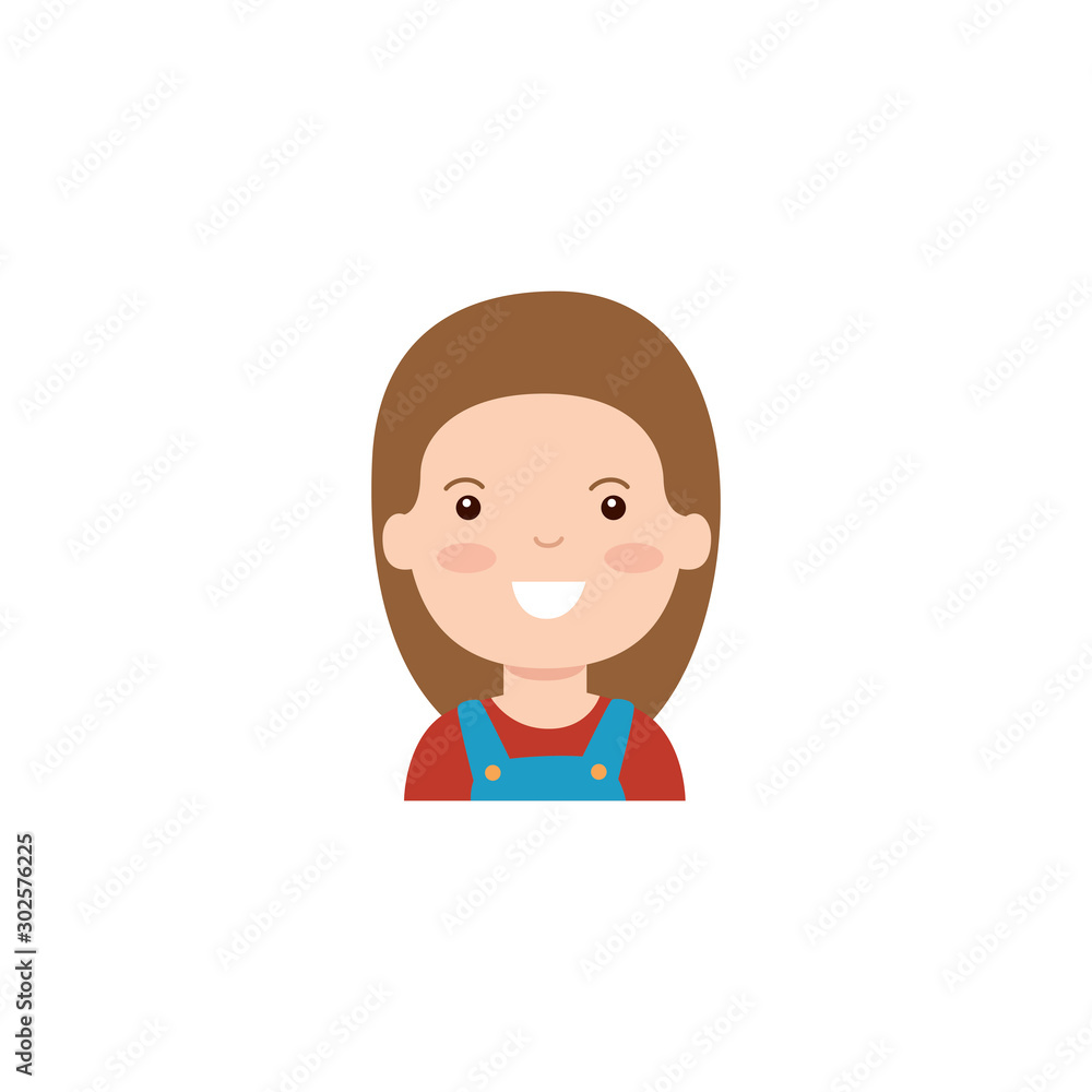 Isolated girl cartoon icon flat design Isolated girl cartoon icon flat design