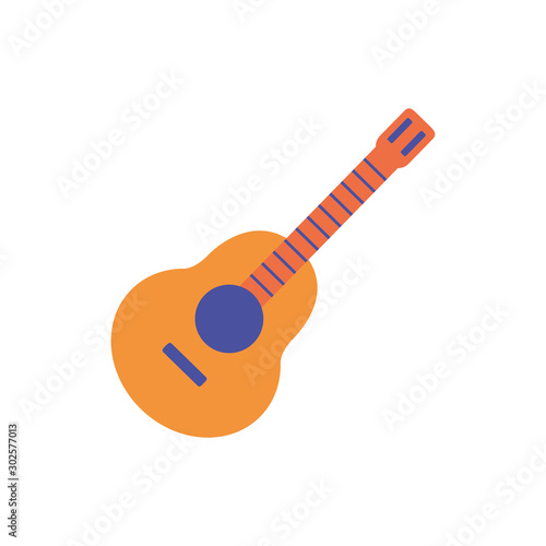 Isolated guitar instrument flat design