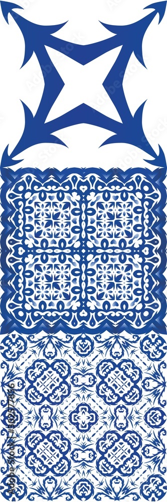 Fototapeta Traditional ornate portuguese azulejos.