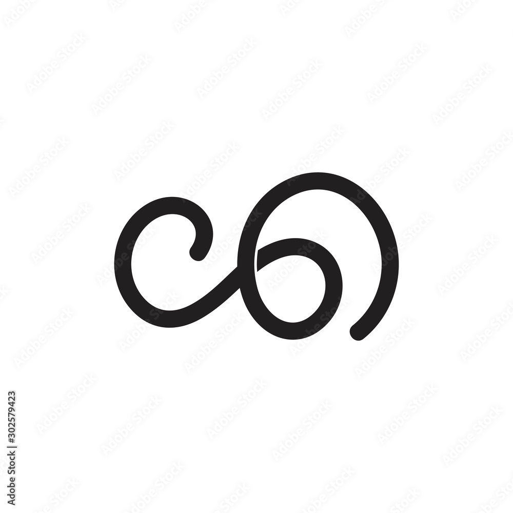 letter co loop circle ribbon logo vector letter co loop circle ribbon logo vector
