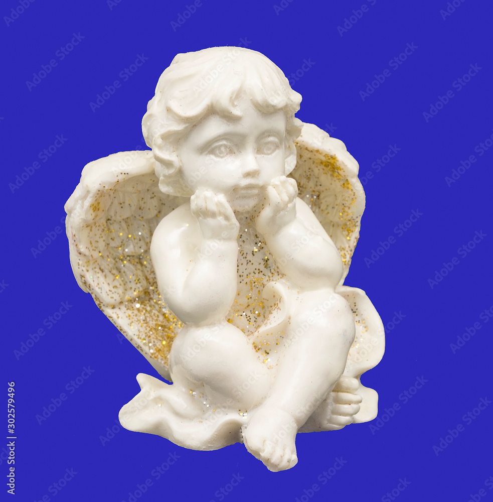 Figurine of a thoughtful white angel