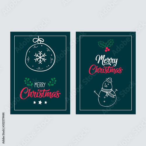 Christmas greeting cards. Winter holiday card design. Vector EPS 10 