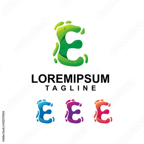 Colorful Abstract Letter E Logo Design photo