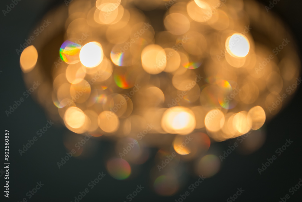 Fototapeta premium Blur of golden luxury bokeh