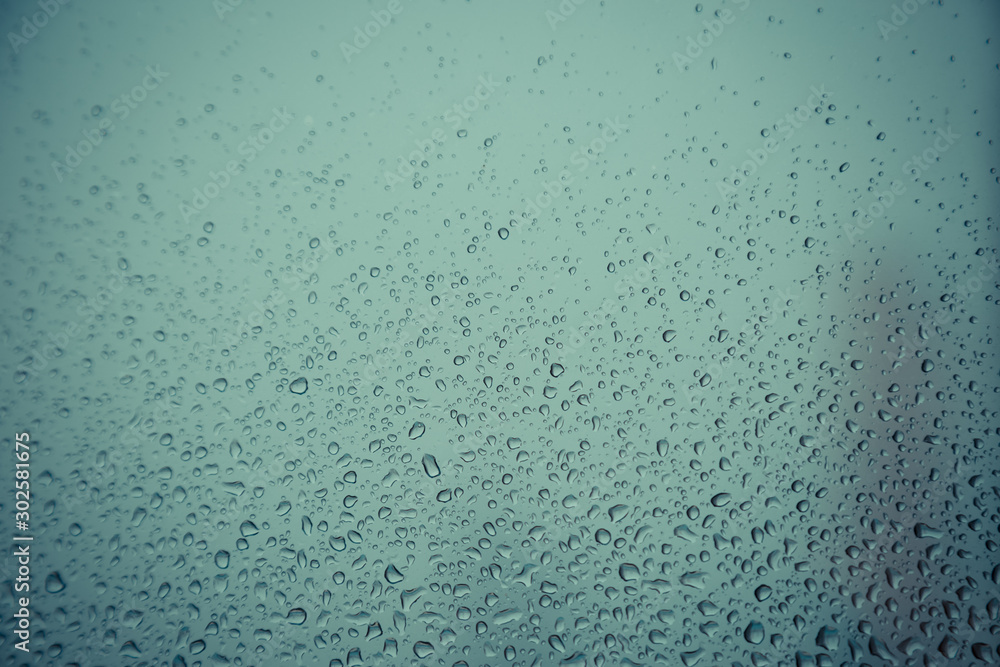 Water droplet on the window glass