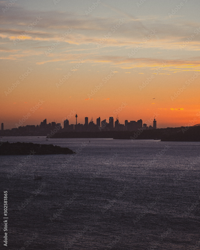 Sydney skyline sunset
