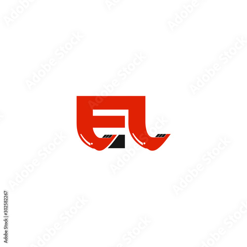 Free Download EL Letter Logo Design with Excavator Creative Modern Trendy - GFXLoad