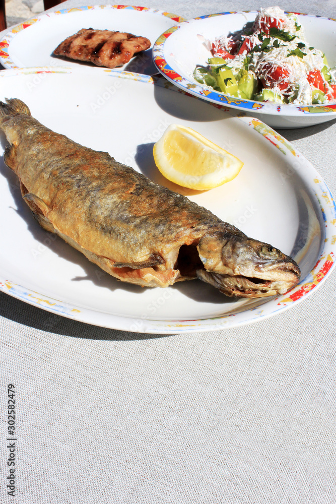 ブルガリア リラ名物のマス料理 Stock Photo Adobe Stock