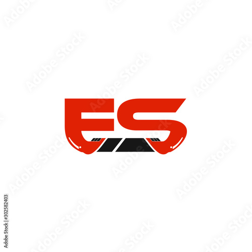 Free Download ES Letter Logo Design with Excavator Creative Modern Trendy - GFXLoad