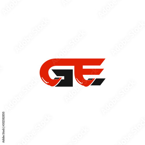 Free Download GE Letter Logo Design with Excavator Creative Modern Trendy - GFXLoad