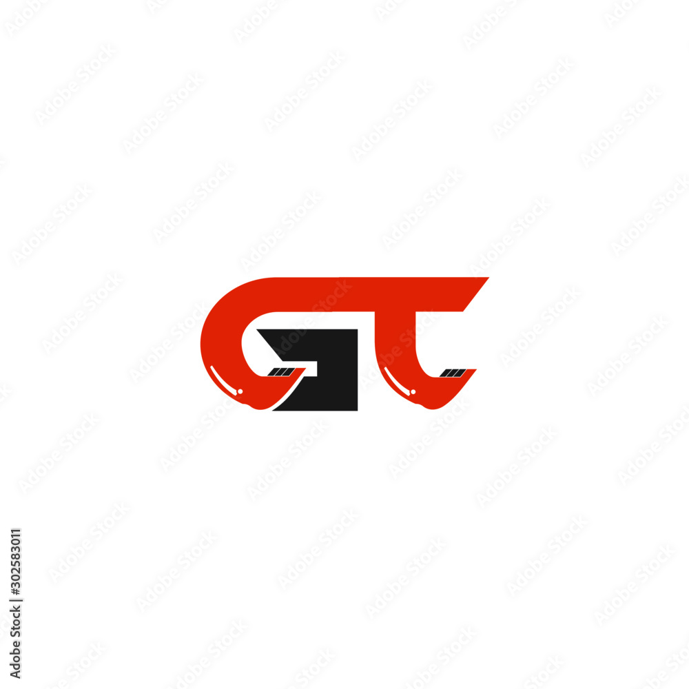 GT Letter Logo Design with Excavator Creative Modern Trendy GT Letter Logo Design with Excavator Creative Modern Trendy