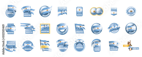 Argentina flag, vector illustration on a white background