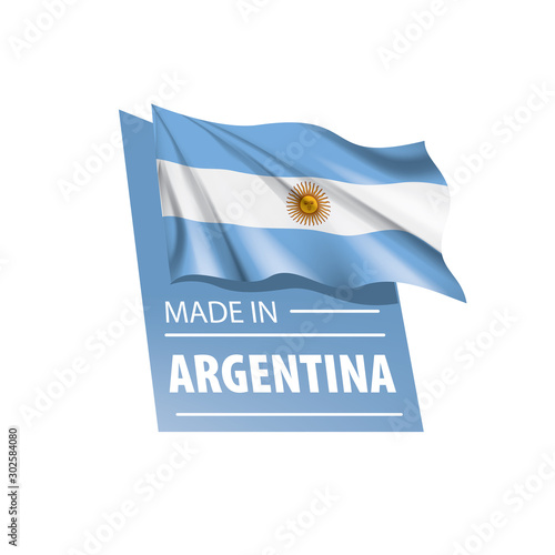 Argentina flag, vector illustration on a white background
