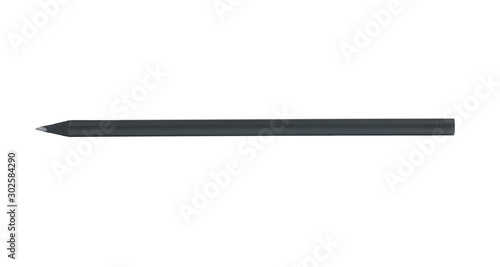 Black pencil isolated on white background. With clipping path..