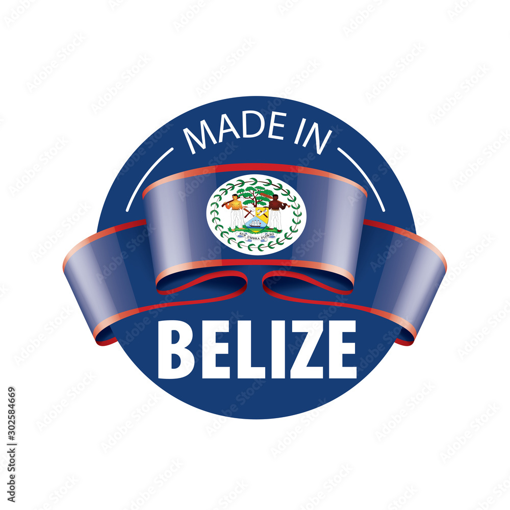 Fototapeta premium Belize flag, vector illustration on a white background