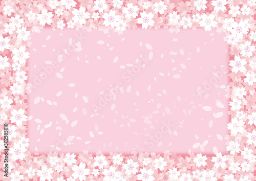 桜　背景イラスト フレーム