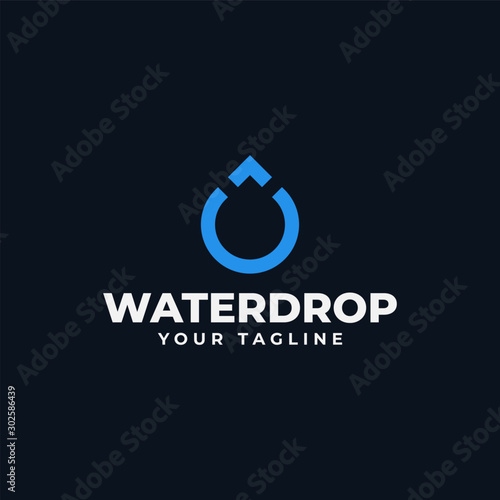 Simple Abstract Water Drop Logo Line Design Template